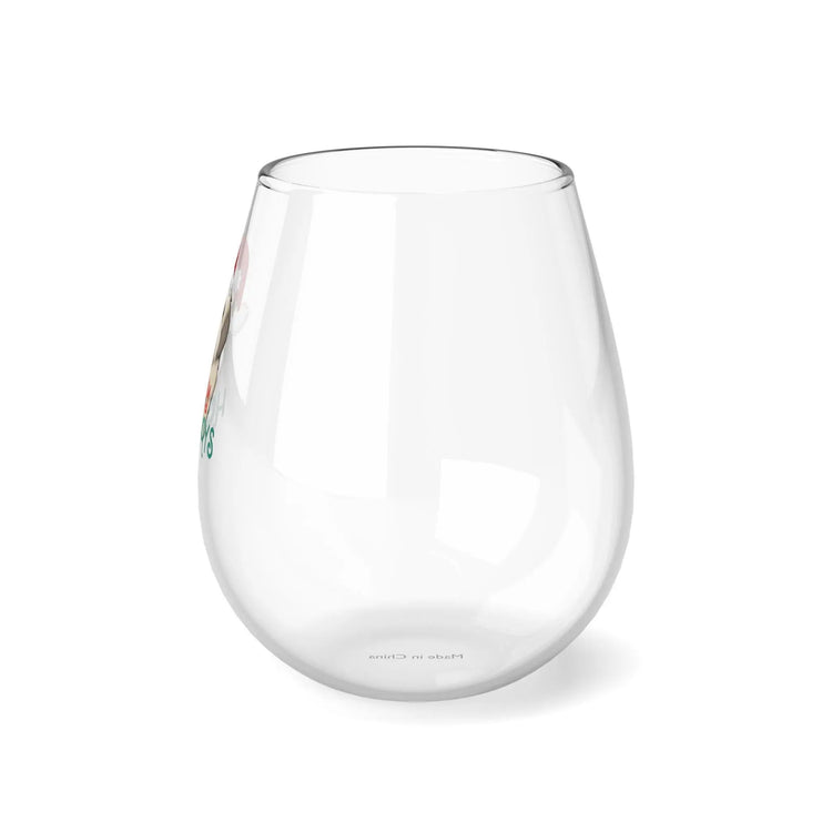 Shitzu Stemless Wine Glass, 11.75oz - Dog Lover Party Red Wine Glass, Xmas Gift, Holiday Glassware, Cute Animal Glass, Pet Owner Present The Aurora Touch