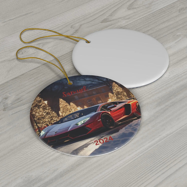Ceramic Ornament, Personalized Exotic Car Holiday Decoration, Red Lamborghini Xmas Tree Ornament, Custom Car Portrait Gift, Tree Decor The Aurora Touch