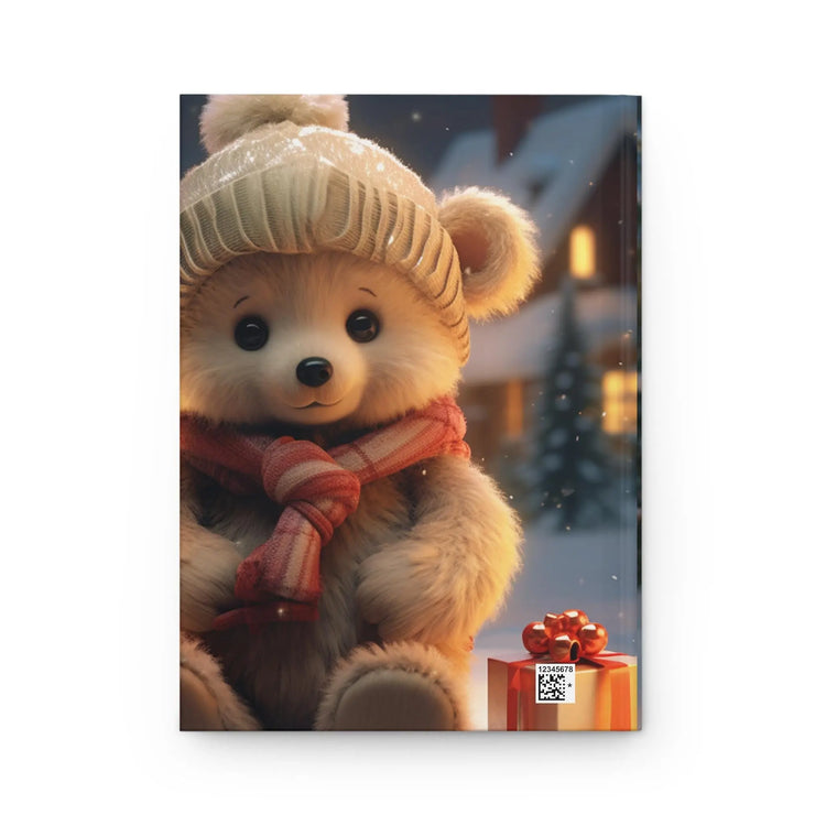 Christmas Teddy Bear Hardcover Journal Matte, Holiday Gift Cute Notebook, Personal Diary, Christmas Notebook, Holiday Journal The Aurora Touch