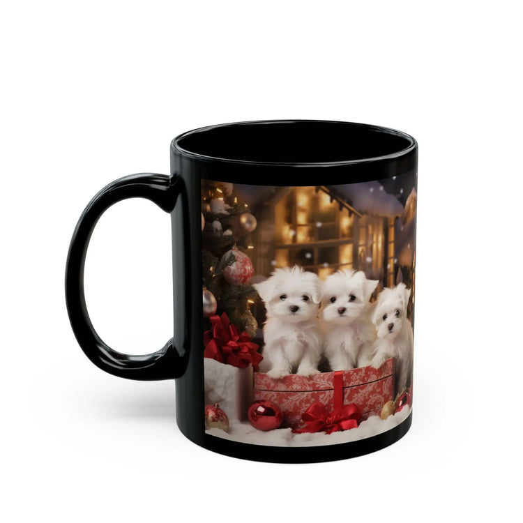 11oz Holiday Puppy Mug, Puppy Love, Maltese Lover, Holiday Gift, Xmas Mug, gift for daughter, Decorative Mug, Gift for her The Aurora Touch