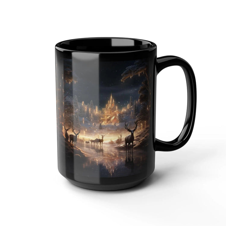 Holiday Reindeer Mug, Christmas Gift, Kitchen Decor, 15oz Coffee Cup, Tea Mug, Hot Chocolate, Home Decor The Aurora Touch