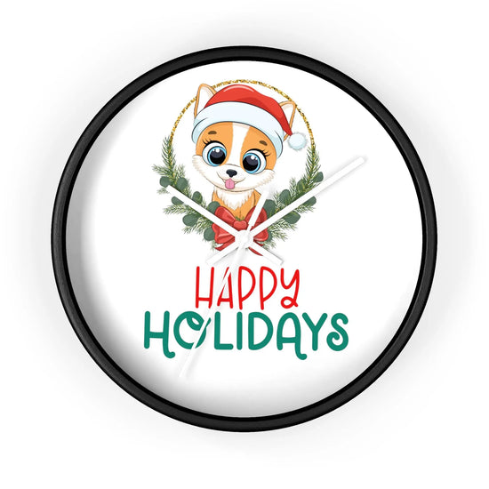 Holiday Santa Pet Wall Clock, Kitchen Clock, Xmas Gift, Best Gift, Colleague Gift, Gift for Veterinarian