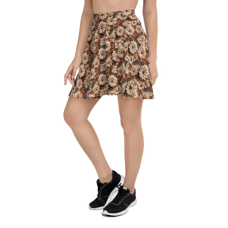 Autumn Floral Skater Skirt | Everyday Casual to Elegant | Stylish Designer Look The Aurora Touch
