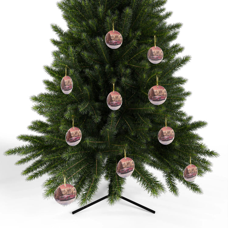 Acrylic Ornaments, Luxury Car Xmas Scene Design, Xmas Tree Ornaments & Holiday Decor, Pink, Beverly Hills, Barbie Pink, Luxury Xmas Gift The Aurora Touch