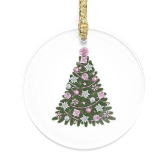 Acrylic Ornaments, Pink Xmas Tree Decor, Minimalist Holiday Ornament, Classy Acrylic Bauble, Simple Tree Design, Christmas Decoration The Aurora Touch