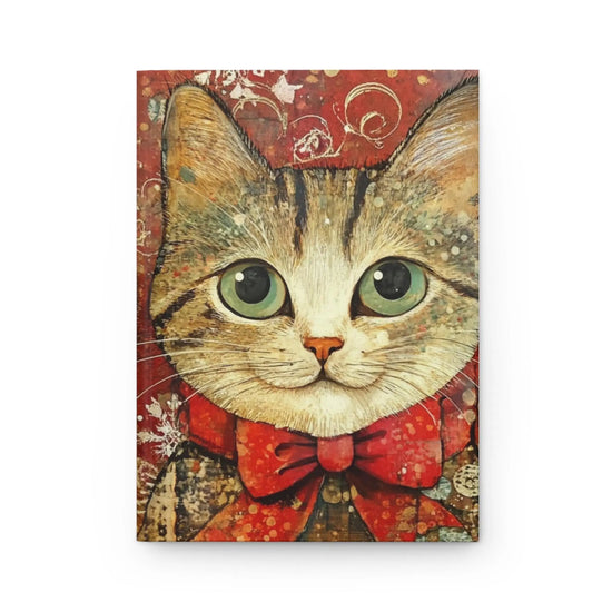 Whimsical Hardcover Journal with Cat & Winter Scene, Cute Pet Notebook, Gift for Cat Lovers, Writing Journal, Holiday Diary, Christmas The Aurora Touch