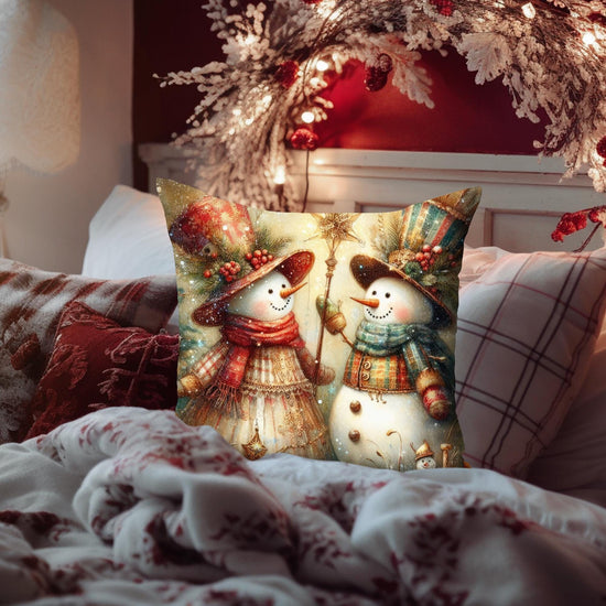 Festive Snowman Pillow, Christmas decor, Holiday gift, Winter home accessory, Cozy throw pillow, Seasonal decoration
