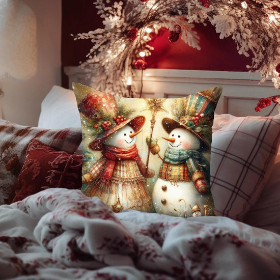 Festive Snowman Pillow, Christmas decor, Holiday gift, Winter home accessory, Cozy throw pillow, Seasonal decoration The Aurora Touch