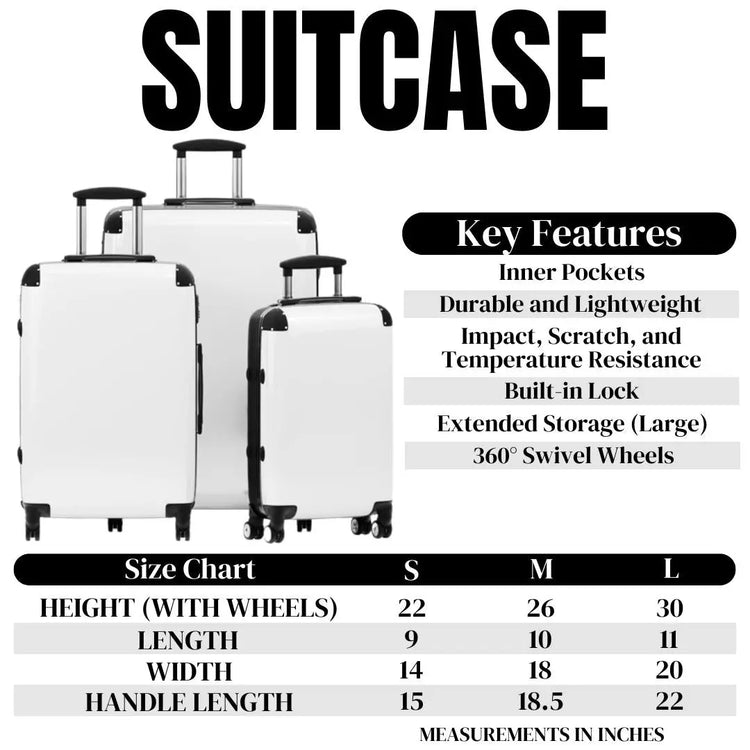 Floral Suitcase for Travel, Stylish Luggage for Women, Unique Vacation Gear, Trendy Travel Accessory, Perfect Gift for Travelers