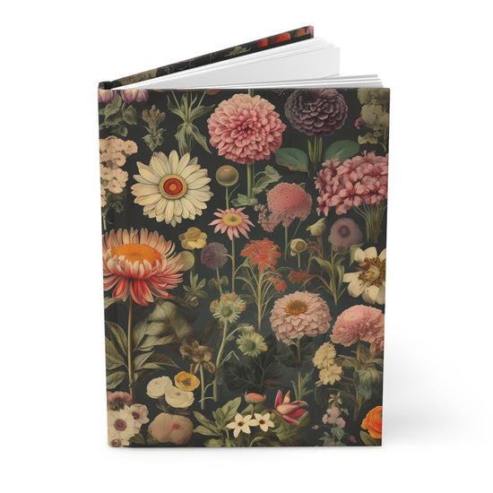 Floral Hardcover Journal, Botanical Notebook, Nature Inspired Diary, Gift for Writers, Eco-friendly Stationery, Art Lovers