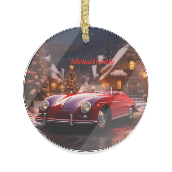 Personalized Acrylic Ornament - Vintage Car Holiday Decor, Custom Name Christmas Gift, Family Keepsake, Festive Home Decoration, 2024 Memory The Aurora Touch