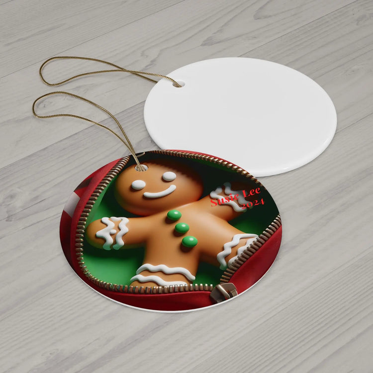 Personalized Gingerbread Man Ceramic Ornament, Holiday Decor, Christmas Tree Decoration, Unique Gift, Family Keepsake, Custom Ornaments The Aurora Touch
