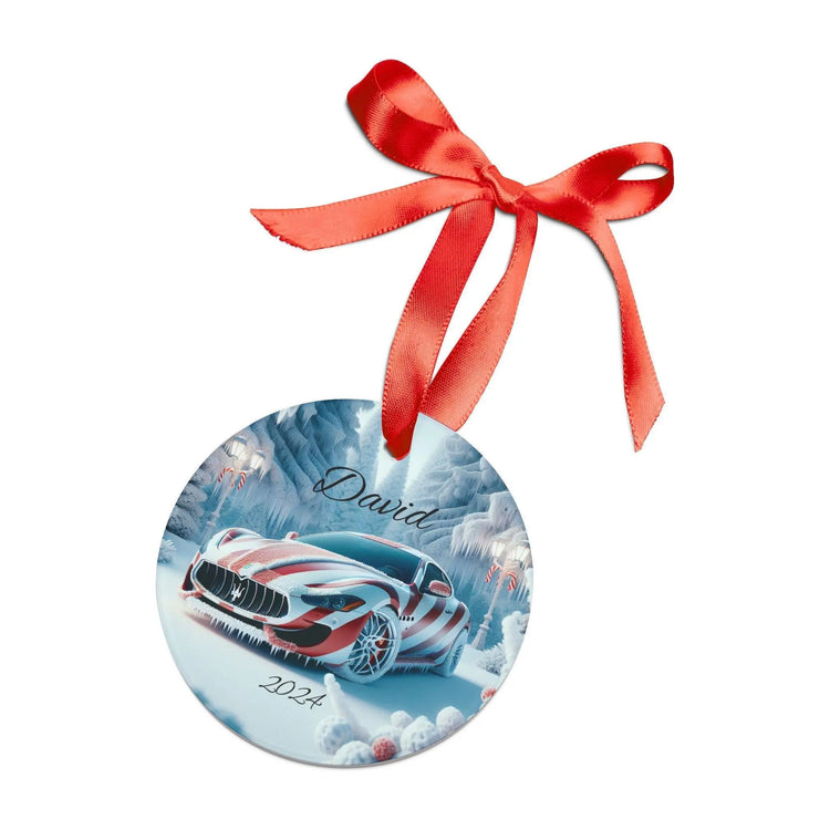 Personalized Car Ornament, Custom Holiday Decoration, Christmas Gift, Maserati Ornament with Ribbon, Unique Tree Decor, 2024 Edition The Aurora Touch