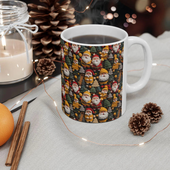 Festive Santa Ceramic Mug - Perfect for Holiday Cheer, Christmas Gift, Winter Decor, Seasonal Coffee Cup, 11oz, 15oz The Aurora Touch