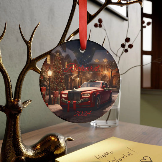 Personalized Christmas Acrylic Ornament, Custom Holiday Decor, Unique Gift for Family, 2024 Keepsake, Festive Tree Decoration, Rolls Royce The Aurora Touch