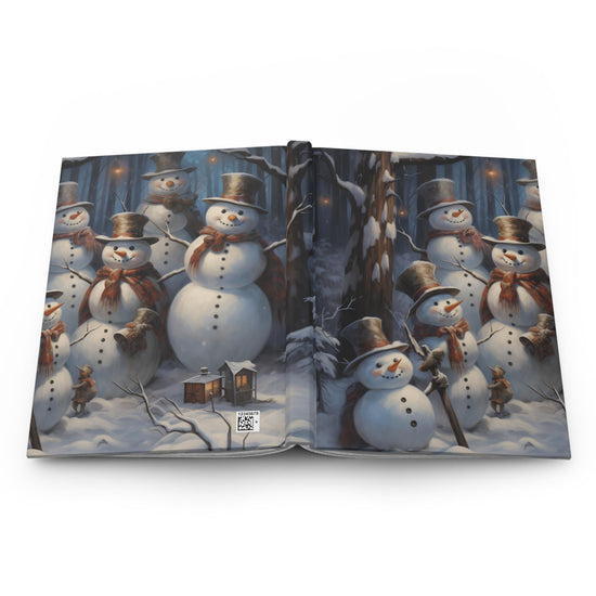 Snowman Hardcover Journal Matte, Holiday Xmas Decor Daily Diary - Christmas Gift, Notebook, Hardcover notebook, Xmas notebook