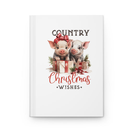 Country Xmas Design Hardcover Journal Matte, Holiday Notebook, Writing Journal, Recipe Book, Christmas Gift, Festive Journal