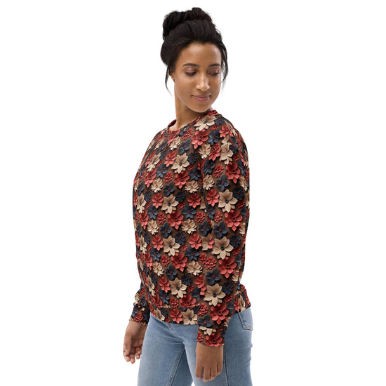 Bright Floral All-Over Pattern Sweatshirt for Women – Vibrant & Cozy Floral Sweatshirt for Every Season