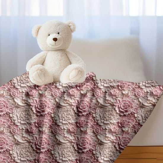 Floral Embossed Velveteen Microfiber Blanket, Cozy Throw, Soft Bed Cover, Home Decor, Gift for Her, Wedding, Birthday The Aurora Touch