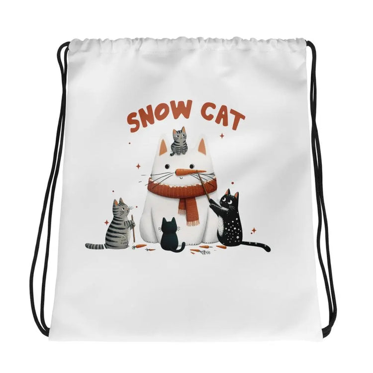 Festive Holiday Design Drawstring Bag | Premium Canvas Gift Tote | Reusable Holiday Shopping Bag The Aurora Touch