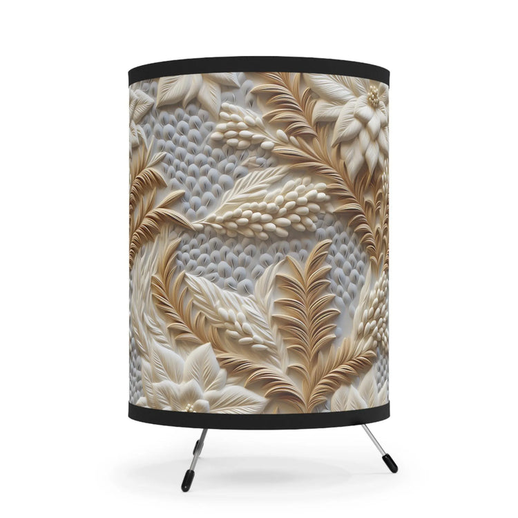 Elegant Tripod Lamp with Floral High-Res Printed Shade, Modern Home Decor, Boho Style Lighting, Unique Gift Idea, Living Room Accent, The Aurora Touch