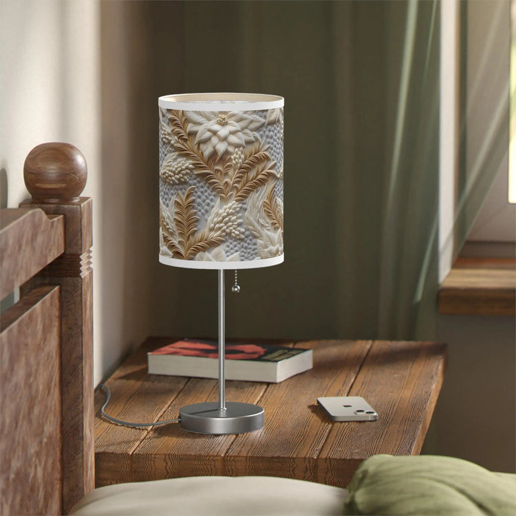 Botanical Pattern Table Lamp, Home Decor, Cozy Atmosphere, Floral Design, Bedroom Lighting, Housewarming Gift, Elegant Table Lamp