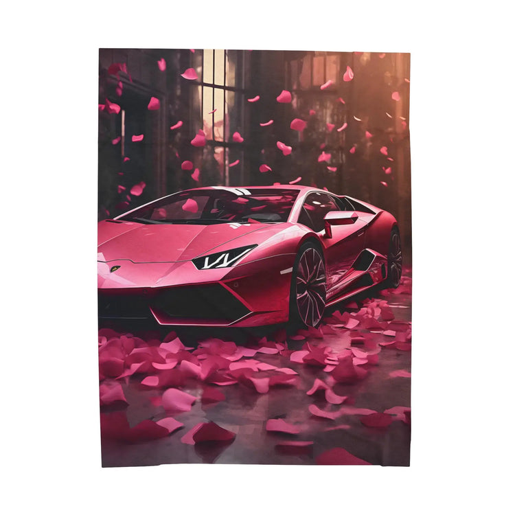 Valentines Plush Blanket - Pink Cozy Bed Cover, Stylish Couch Throw, Pink Barbie, Lamborghini, Velveteen Plush Blanket The Aurora Touch