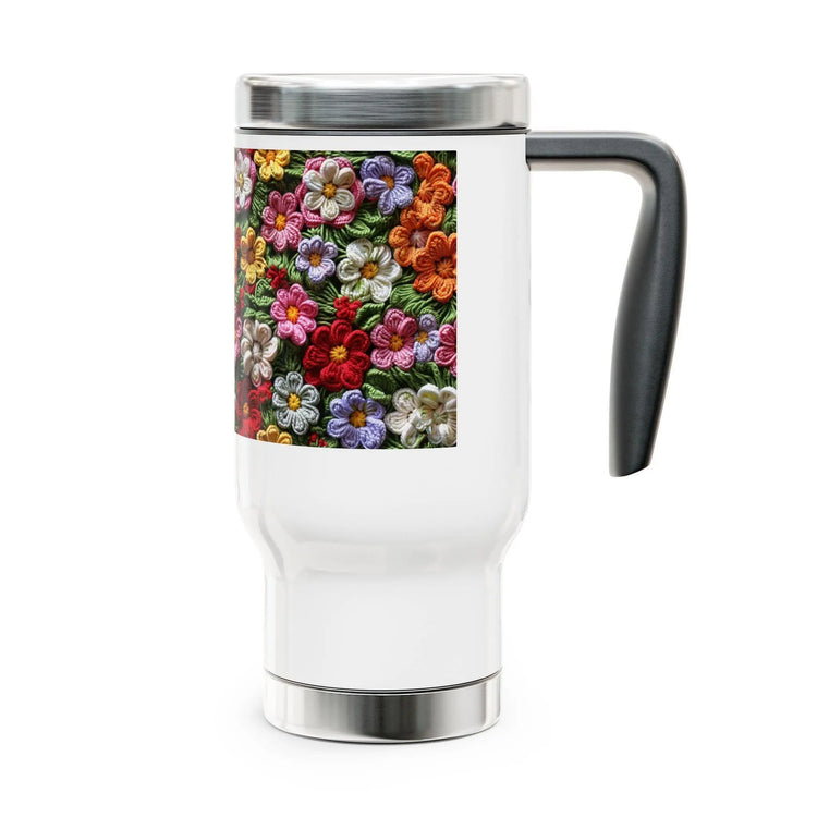 Vibrant Floral Stainless Steel Travel Mug, Perfect for Coffee Lovers, On-the-Go Drinkware, Eco-Friendly Gift Ideas, Travel Accessory The Aurora Touch