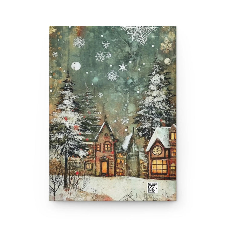 Whimsical Hardcover Journal with Cat & Winter Scene, Cute Pet Notebook, Gift for Cat Lovers, Writing Journal, Holiday Diary, Christmas The Aurora Touch