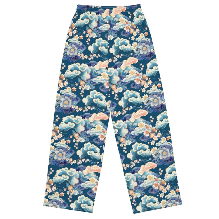 Chinoiserie Delight: Unisex Wide-Leg Relaxed Style Pants – All-Over Print The Aurora Touch