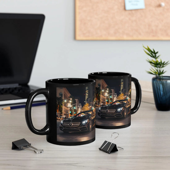 11oz Black Mug, Black Mercedes coffee mug, Modern Day Living, designers mug, Jet Setter Mug, Husband gift, Ceo Mug The Aurora Touch