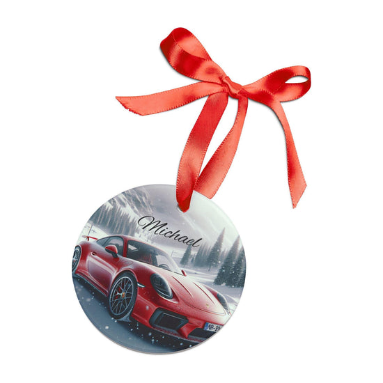 Adorno de coche de lujo personalizado, decoración navideña personalizada, regalo único para amantes de los coches, recuerdo de invierno, adorno para entusiastas de los coches.