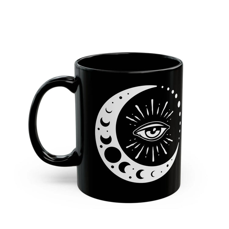 Celestial Black Mug - Eye and Moon Coffee Mug, Astrological Mystical Art, Magical Gift, Celestial Design Drinking Mug, Celestial Mug The Aurora Touch
