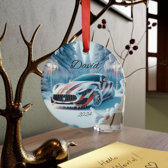 Personalized Car Ornament, Custom Holiday Decoration, Christmas Gift, Maserati Ornament with Ribbon, Unique Tree Decor, 2024 Edition