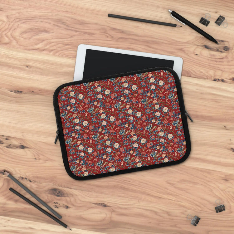 Bohemian Floral Laptop Sleeve, Chinioise Stylish Tech Organizer, Gift for Students, Work & Travel Accessory, Computer Case The Aurora Touch