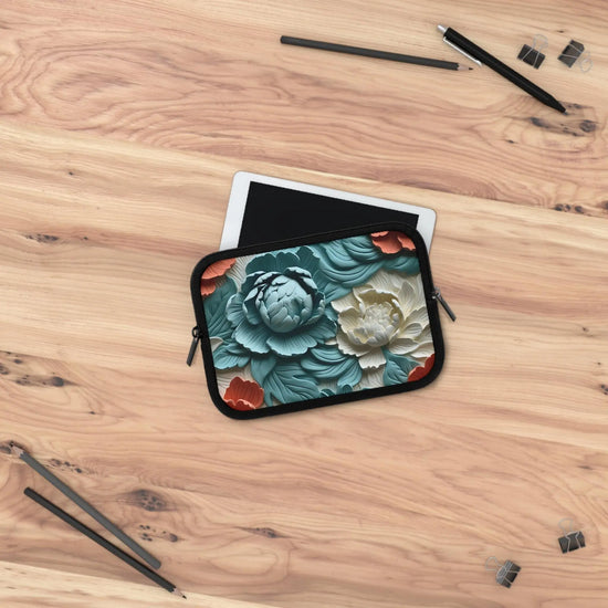 Floral Laptop Sleeve- Stylish Tech Accessory for Home, Office or Travel, Perfect Gift for Students or Professionals, 3D Vibrant Nature