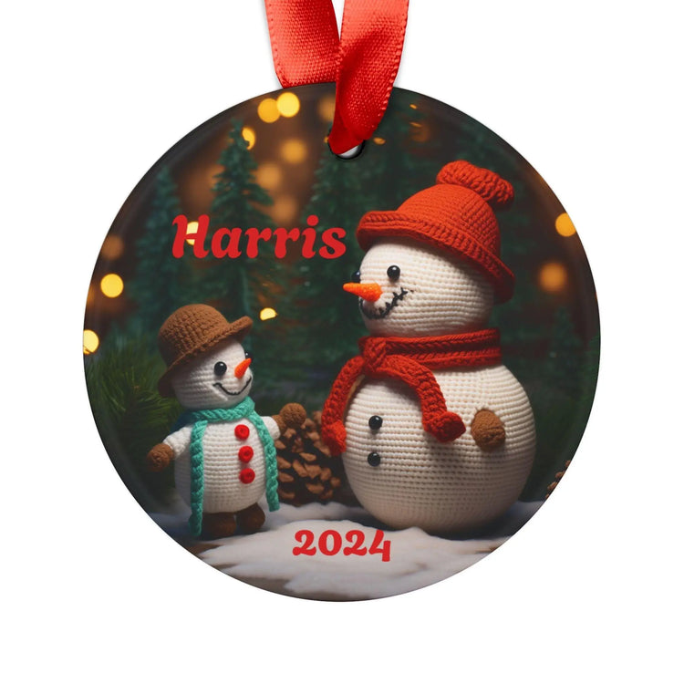 Personalized Christmas Acrylic Ornament, Holiday Decor, Snowman Ornament, Family Gift, Custom Gift 2024 The Aurora Touch
