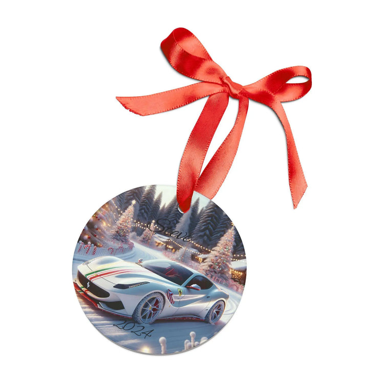 Personalized Christmas Acrylic Ornament, Holiday Decoration for Car Lovers, Custom Holiday Gift, Xmas Keepsake, Ferrari Ornament The Aurora Touch