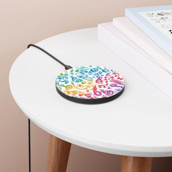 Musical Notes Wireless Charger, Colorful Music Phone Pad, Fast Charging Mat, Gift for Musicians, Music Lovers, Home/Office Decor, Unique