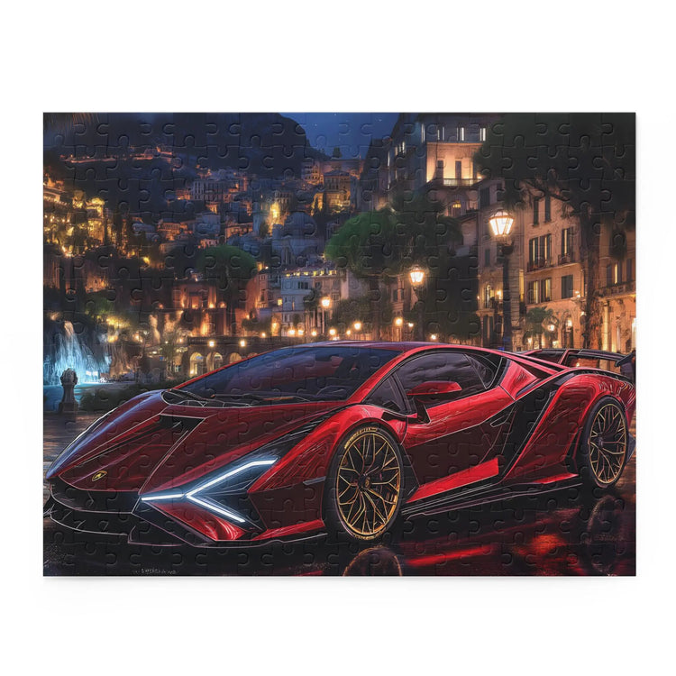 Lamborghini Nightscape Puzzle | 120, 252, 500-Piece | Car Enthusiast Gift | Dynamic Nighttime Art | Family Game Night | Perfect for Father&