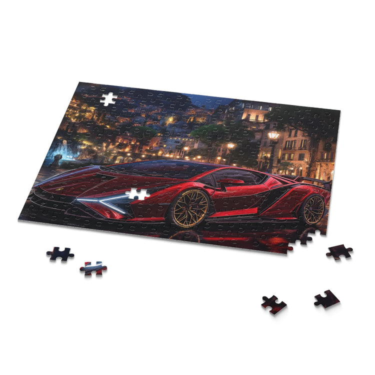 Lamborghini Nightscape Puzzle | 120, 252, 500-Piece | Car Enthusiast Gift | Dynamic Nighttime Art | Family Game Night | Perfect for Father&