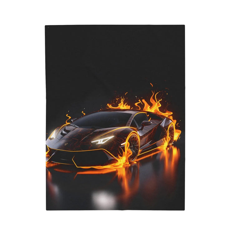 Plush Blanket, Race Car Portrait, Exotic Car Art, Stylish, Young Teen Gift, Teen Bedroom Decor, Black Lamborghini The Aurora Touch