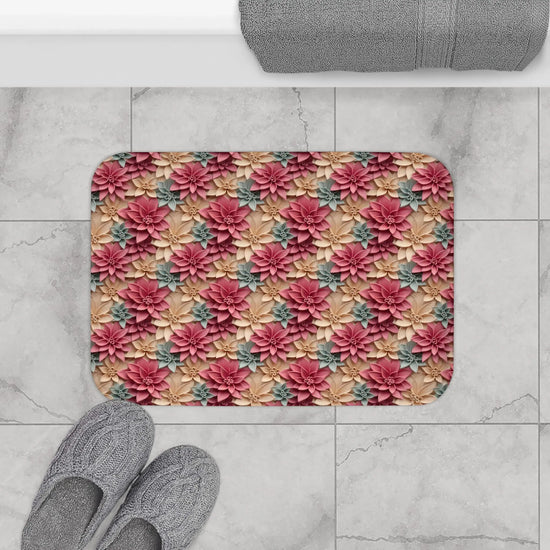 Floral Elegance Bath Mat - Boho Bathroom Decor, Gift for Her, Flower Home Accent, Cozy Retreat, Housewarming Gift