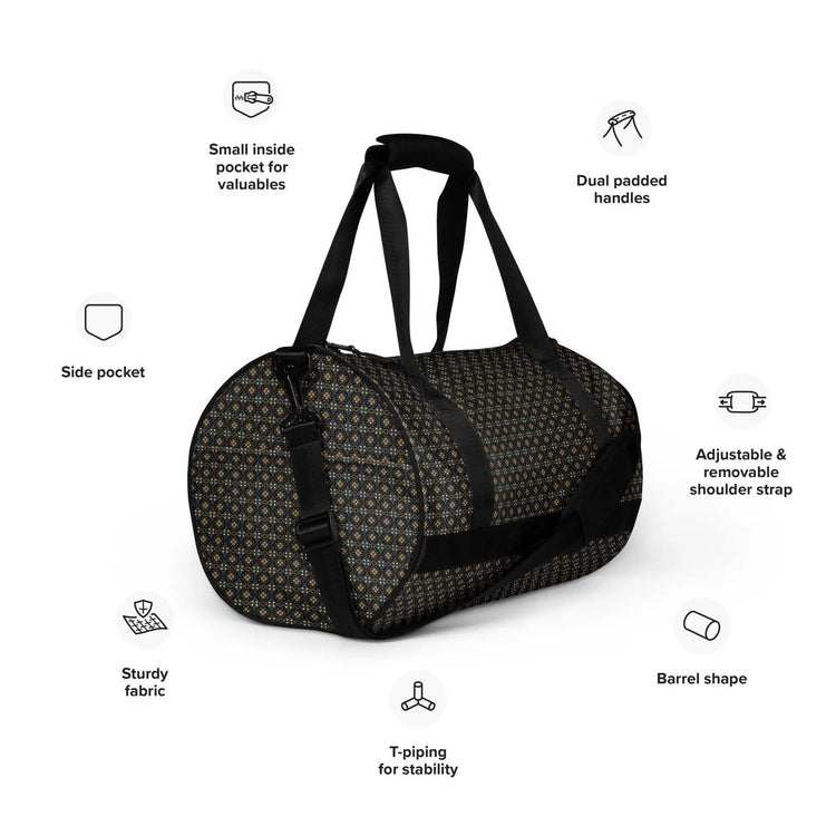 Stylish Geometric All-Over Print Gym Bag | Trendy Sports & Fitness Tote | Durable, Spacious Fashionable Workout Bag | Perfect for Athletes The Aurora Touch