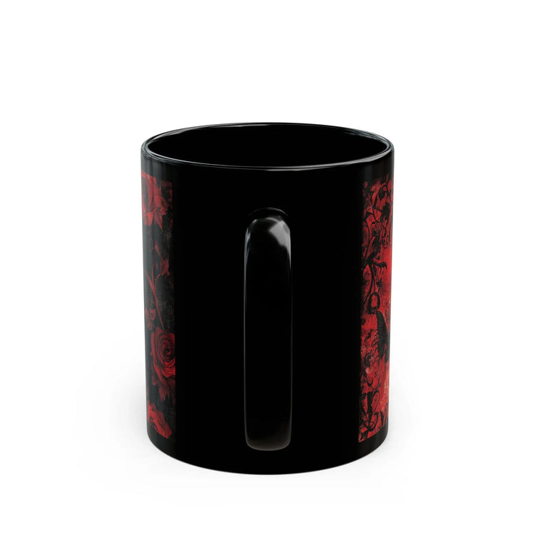 Gothic Romance Mug | Black Mug with Floral Design | Perfect Gift, Home Decor, Coffee Lover&