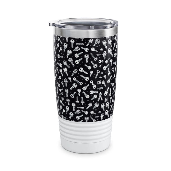 Seemless Keys Pattern Ringneck Tumbler - 20oz, Perfect Gift for Locksmith, Travel Mug, Concert Companion, Drinkware, Fun Design