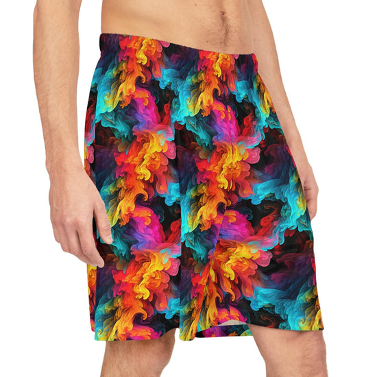 Vibrant 3D Dimmensional Dye Basketball Shorts, Activewear for Sports Lovers, Summer Shorts, Beachwear, Festival Outfit