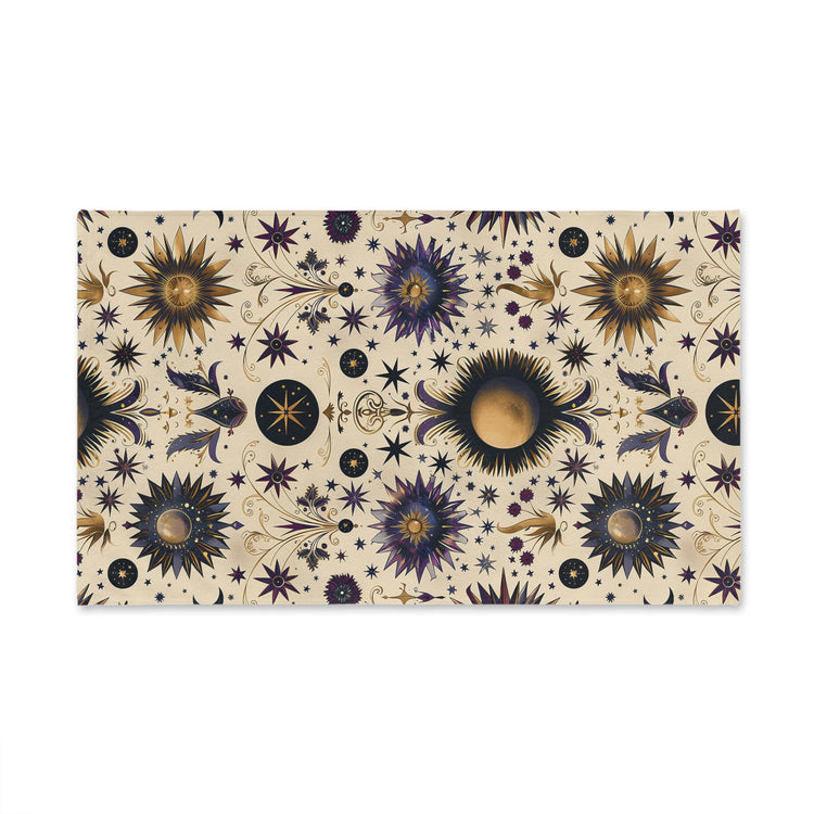 Celestial Hand Towel - Cosmic Decor, Starry Kitchen Towel, Astrology Gift, Boho Bathroom Accessory, Sun and Moon Towel