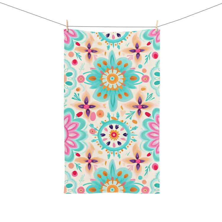Colorful Floral Hand Towel, Boho Kitchen Towel, Vibrant Bathroom Decor, Ideal for Housewarming, Mothers Day or Weddings, Gift for Her