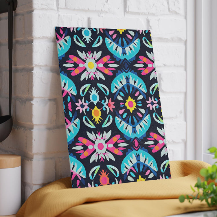 Vibrant Floral Glass Cutting Board for Kitchen, Colorful Chopping Board, Kitchen Decor, Gift for Her, Floral Kitchenware